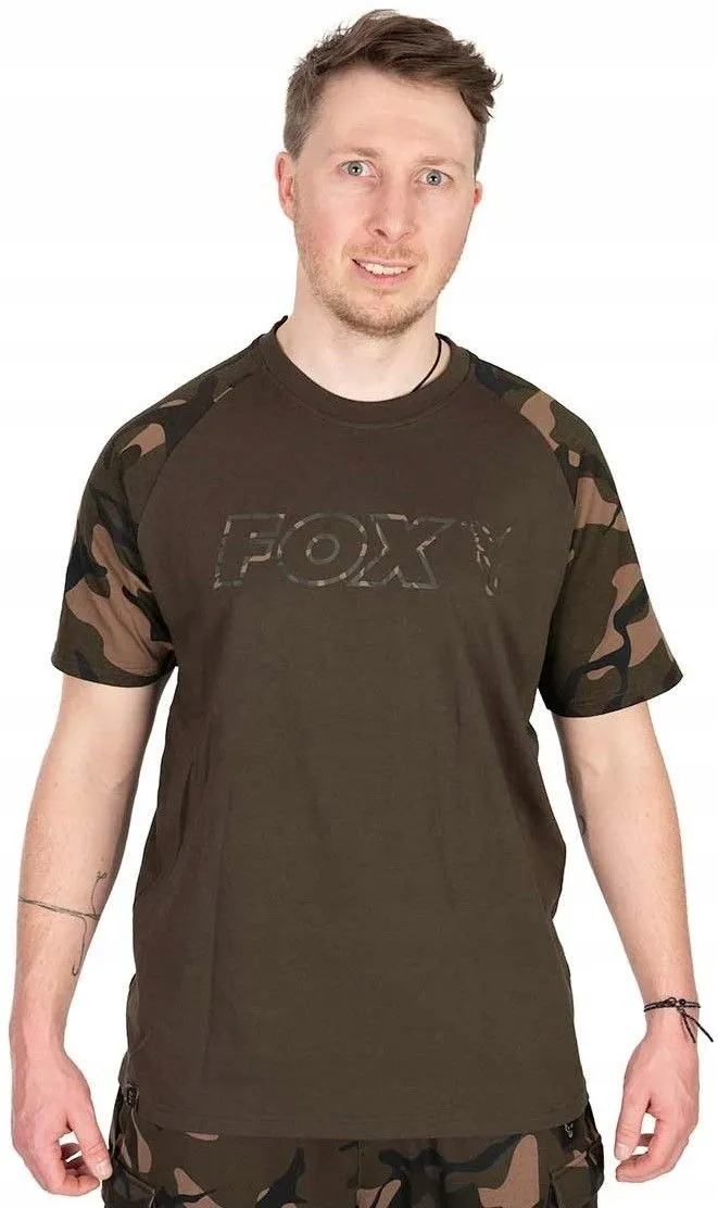 Fox Khaki/Camo Outline Print T Shirt Size M