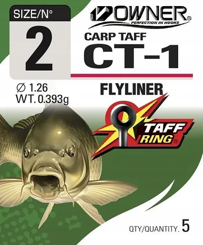 OWNER CARP HOOKS CT4 FLYLINER SIZE 6 CT4106