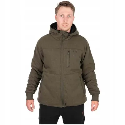 Fox Collection Sherpa Jacket Green & Black Size S