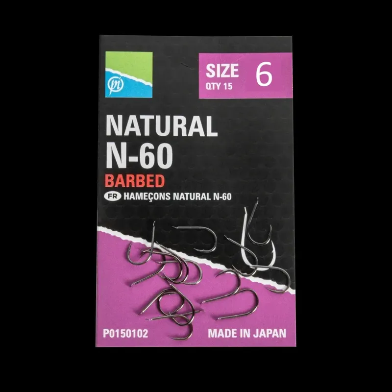 PRESTON INNOVATIONS NATURAL N60 BARBED SIZE 6 P0150099