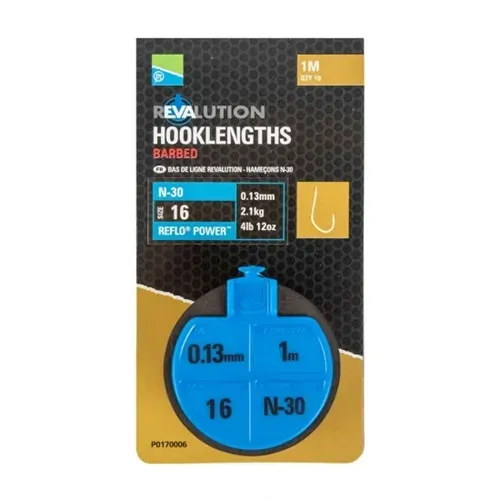 PRESTON INNOVATIONS REVALUTION HOOKLENGTHS N30 SIZE 16 P0170007