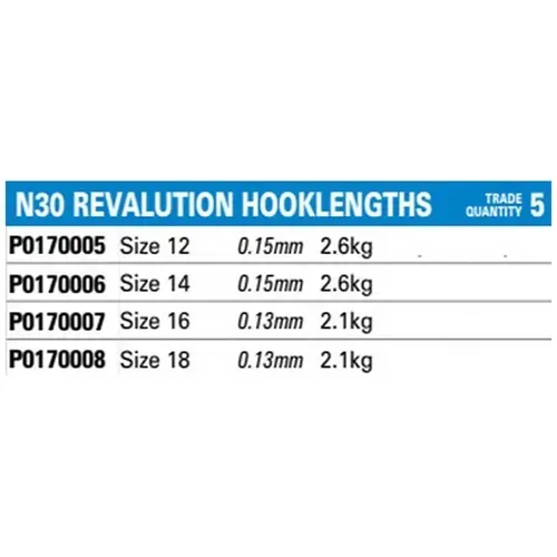 PRESTON INNOVATIONS REVALUTION HOOKLENGTHS N30 SIZE 16 P0170007
