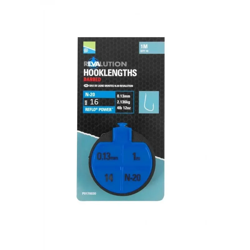 PRESTON INNOVATIONS REVALOTIUN HOOKLENGTHS N20 SIZE 16 P0170031