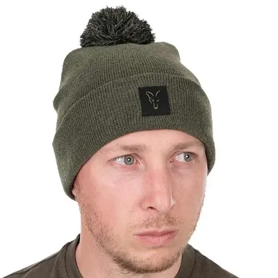 Fox Collection Bobble Hat Green & Black