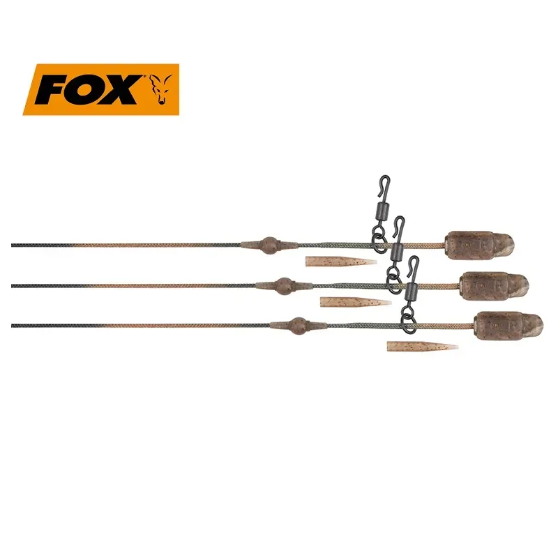 Fox Edges Camo Heli Clip Rigs 50lb Leadcore 3pcs