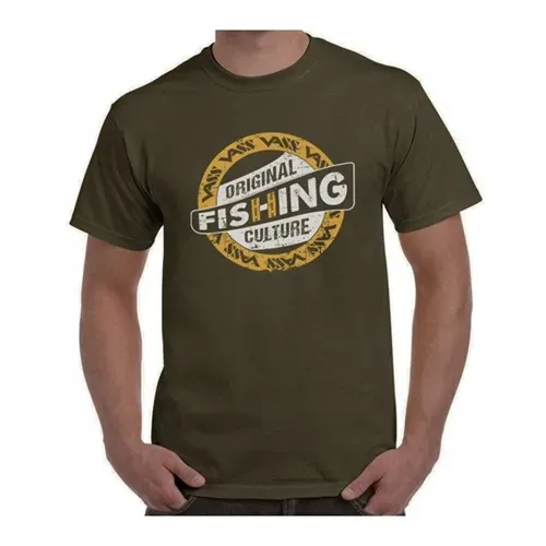 Vass Fishing Culture Printed T-Shirt Khaki Size 2XL