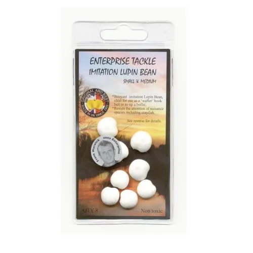 ENTERPRISE TACKLE IMITATION LUPIN BEAN WHITE SMALL & MEDIUM (4 + 4 UNIDADES) ET73W